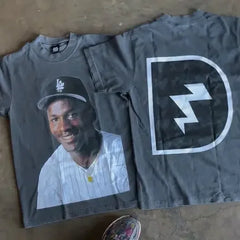 Hip Hop Basketball Character Graphic T-shirt