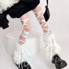 Gothic Black Fur Rabbit Sock