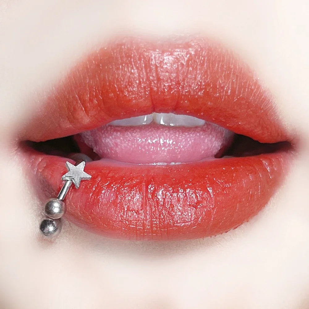 Pentagram Star C-Ring Lip Stud