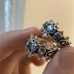 Vintage Lolita Gothic Heart Cross Ring