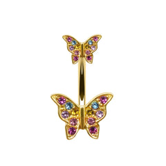 Gothic Butterfly Pendant Belly Ring