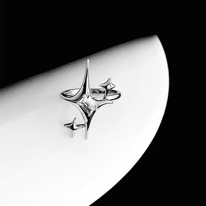 Gothic Black Cross Star Ring