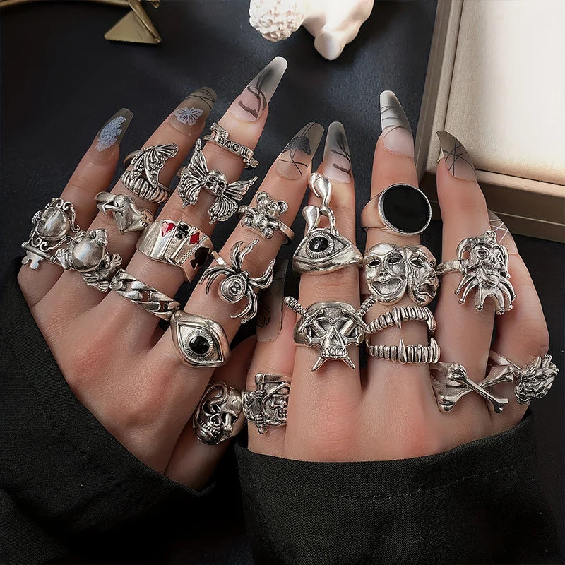 Punk Gothic Skeleton Spider Ring Main image