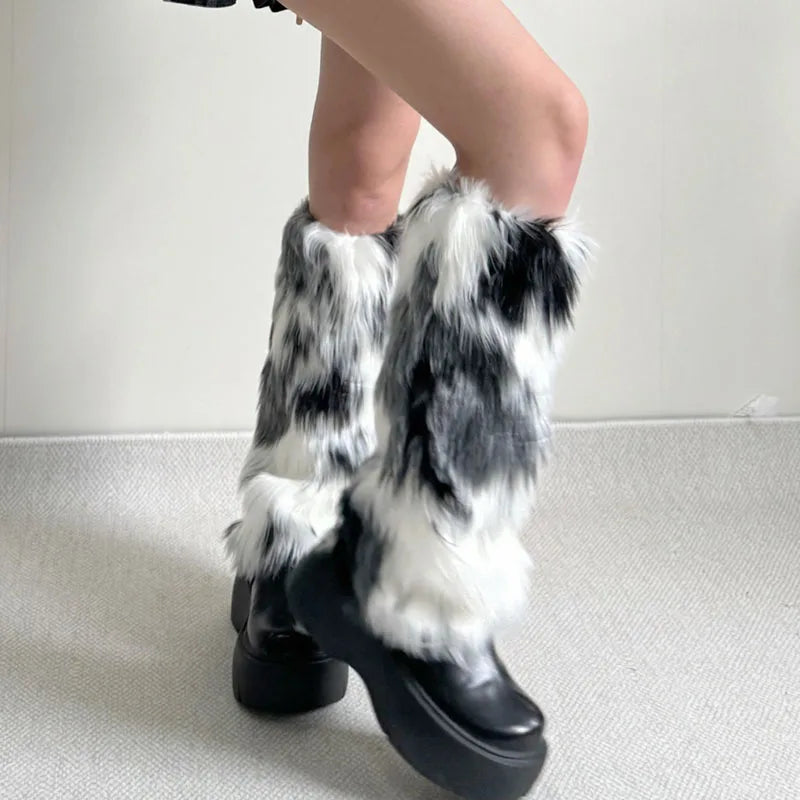 Gothic Imitation Dog Hair Plush Sock