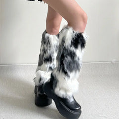 Gothic Imitation Dog Hair Plush Sock