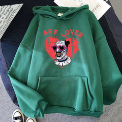 Gothic Clown Graphic Pullover Hoodie