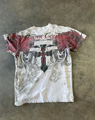 Skull Print Oversized Cotton T-shirt