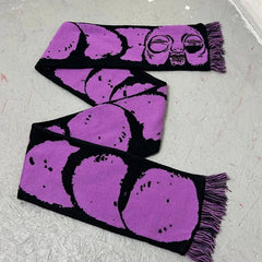 Gothic Cartoon Luminous Knit Scarf