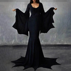 Bat Sleeve Floor Length Maxi Dress