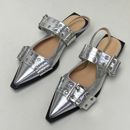 Big Size 43 Fashion Shallow Slingbacks Pointed Toe Flat