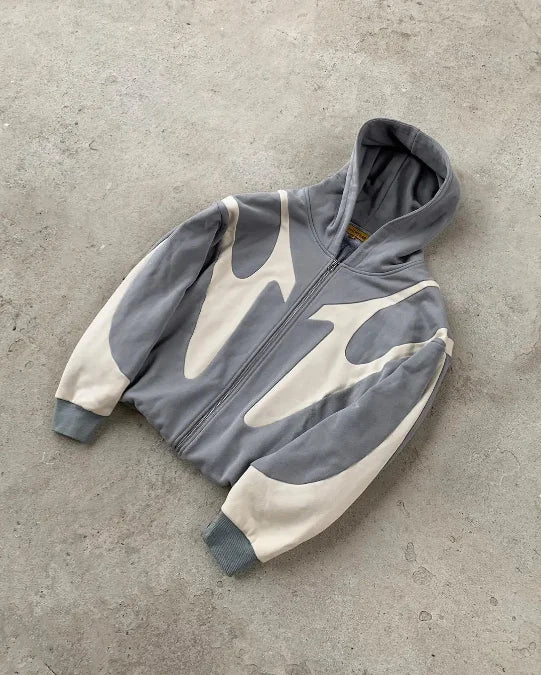 Gothic Skull Pattern Zipper Hoodie