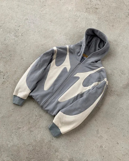 Gothic Skull Pattern Zipper Hoodie