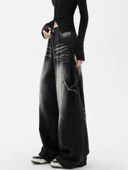 Black Gothic Y2K Straight Denim Pant