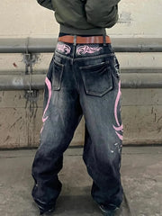 Washed Blade Print Gothic Pant