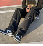 Embroidered Flare Denim Pants