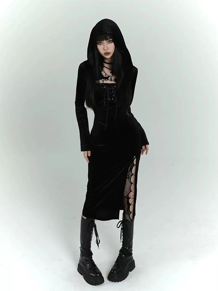 Black Slim Fit Midi Dress Main image