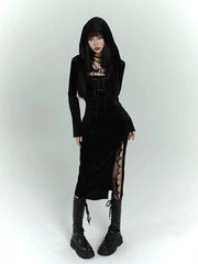 Black Slim Fit Midi Dress