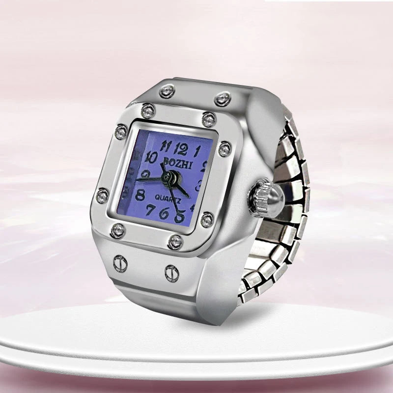 Vintage Punk Quartz Pocket Watch Gothic Ring