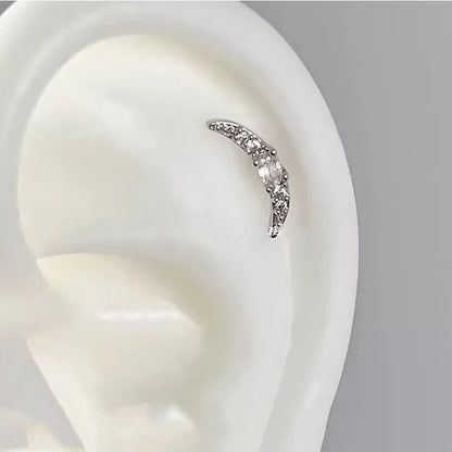 Silver Saturn 316L Stainless Steel Stud Earring