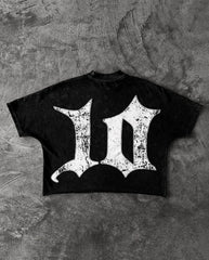 Y2K Hip Hop Graphic Print Irregular Cotton T-shirt