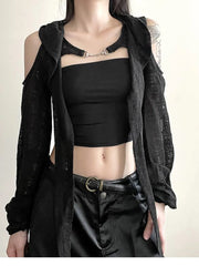 Chic Sheer Knit Mesh Top