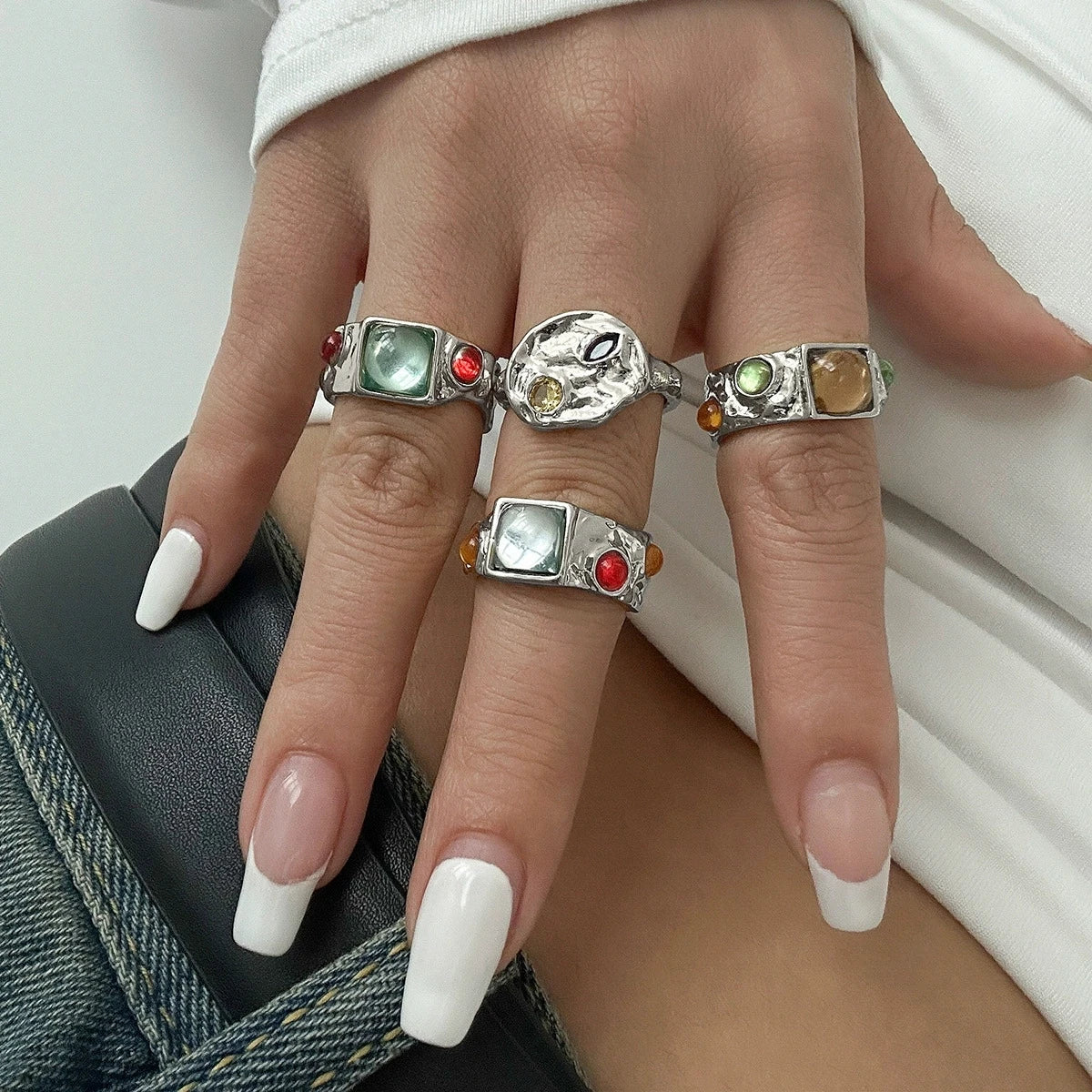Baroque Pearl Gothic Zircon Ring