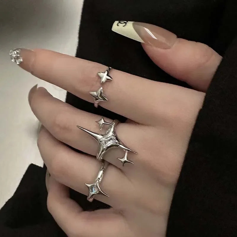 Irregular Cross Star Gothic Ring Main image