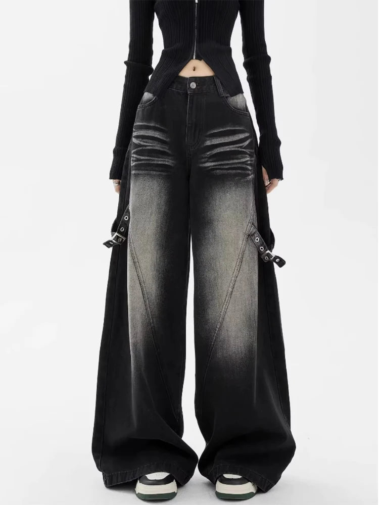 Black Gothic Y2K Straight Denim Pant Main image
