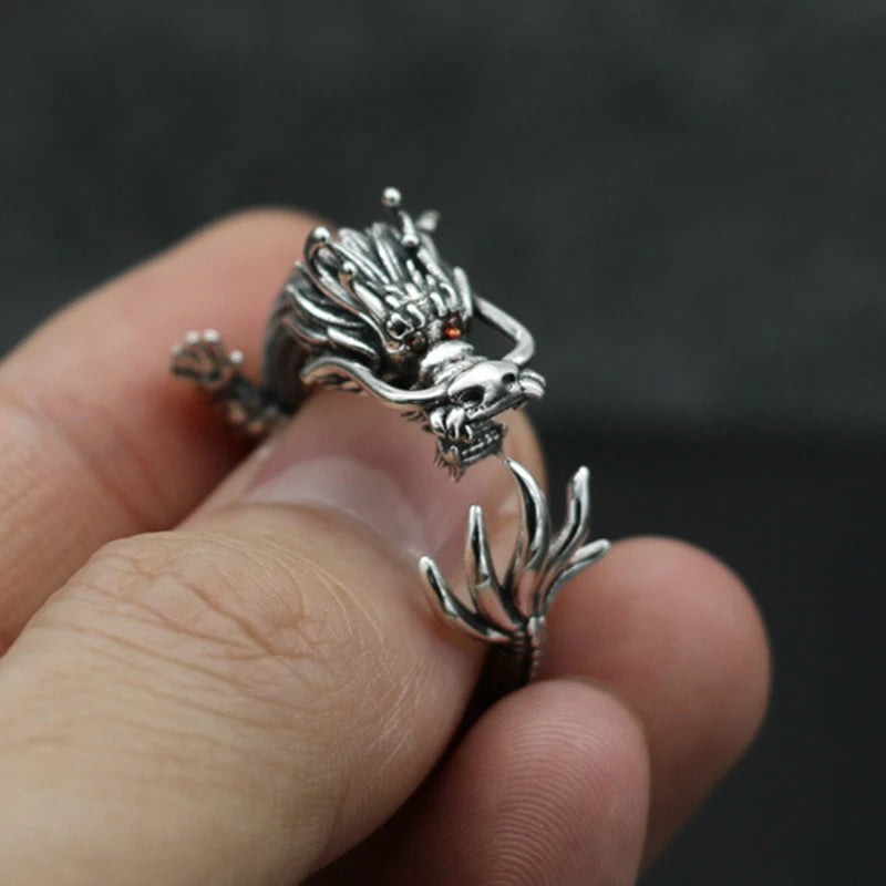 Blue Dragon Gothic Ring