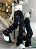 Contrast Stitch Loose Pants