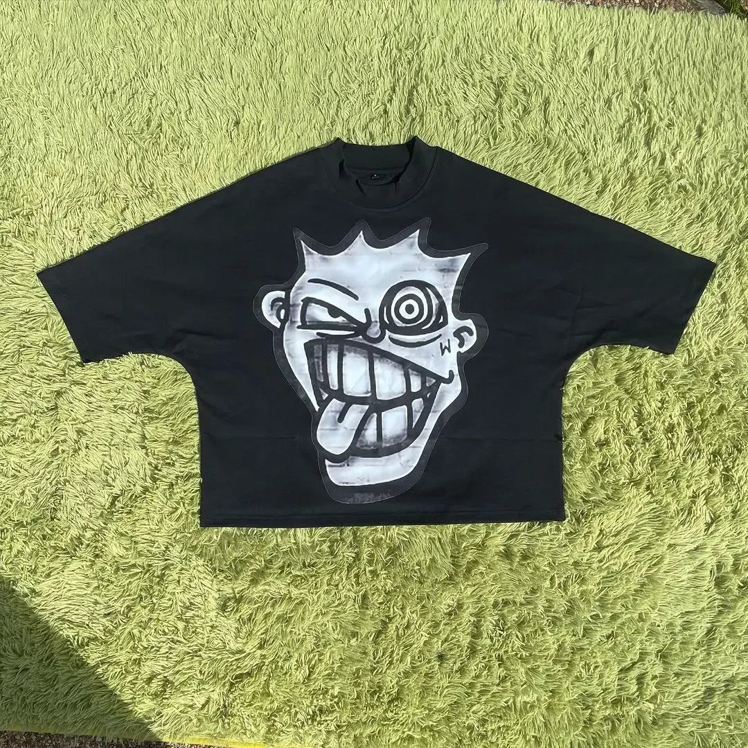 Quirky Pattern Print Oversized Cotton T-shirt Main image