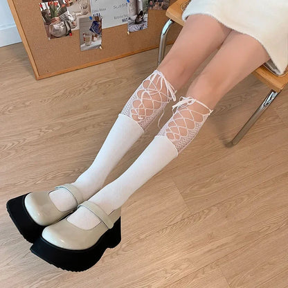 Gothic Strap Cotton Hollow Sock