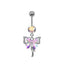 AB Butterfly Moon Pink Gothic Belly Ring