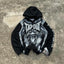 Gothic Retro Letter Print Zip Hoodie
