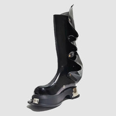 Designer Gothic Knee High Platform Punk Boot