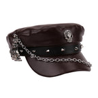 Leather Skull Claw Chain Hat