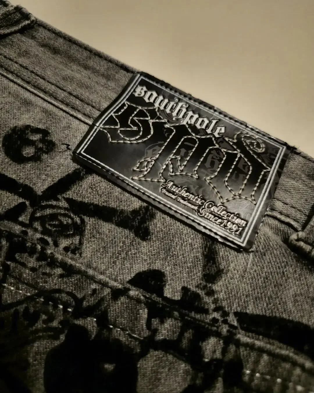 Gothic Skull Print High Waist Pant