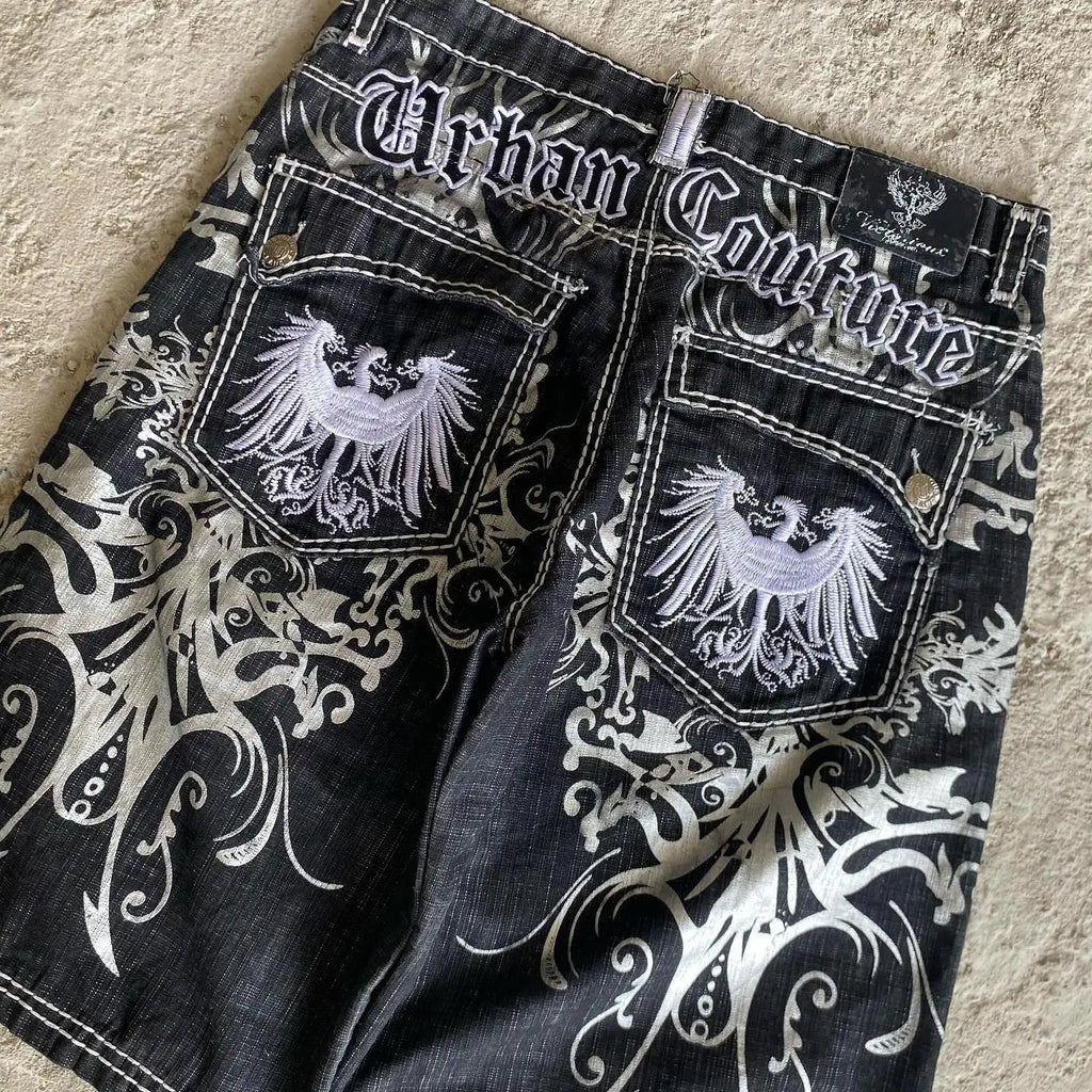 Cowboy Embroidered Loose Short