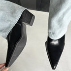 Cross Tied Mixed Color Denim Gothic Knee-High Boot
