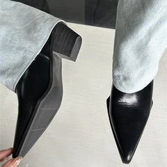 Cross Tied Mixed Color Denim Gothic Knee-High Boot