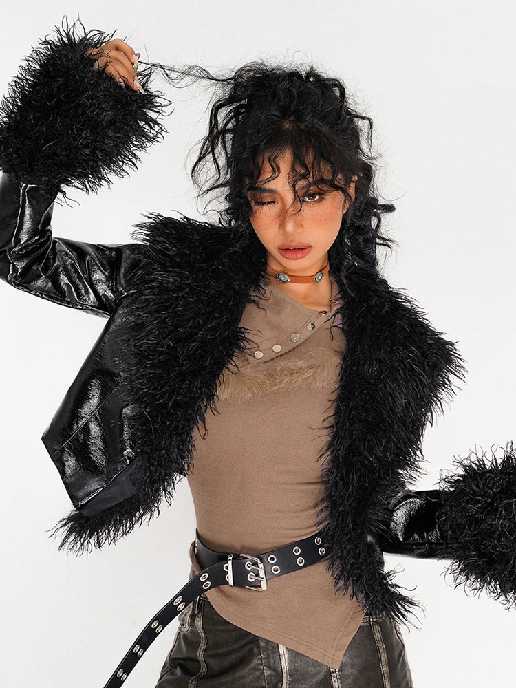 Faux Fur Trimmed Biker Jacket Secondary image
