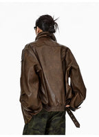 Oversized Faux Leather Biker Jacket