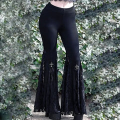 Lace Patchwork Flare Pants