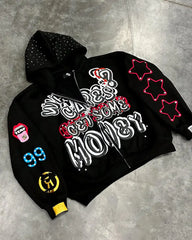 Gothic Star Alphabet Zip Hoodie
