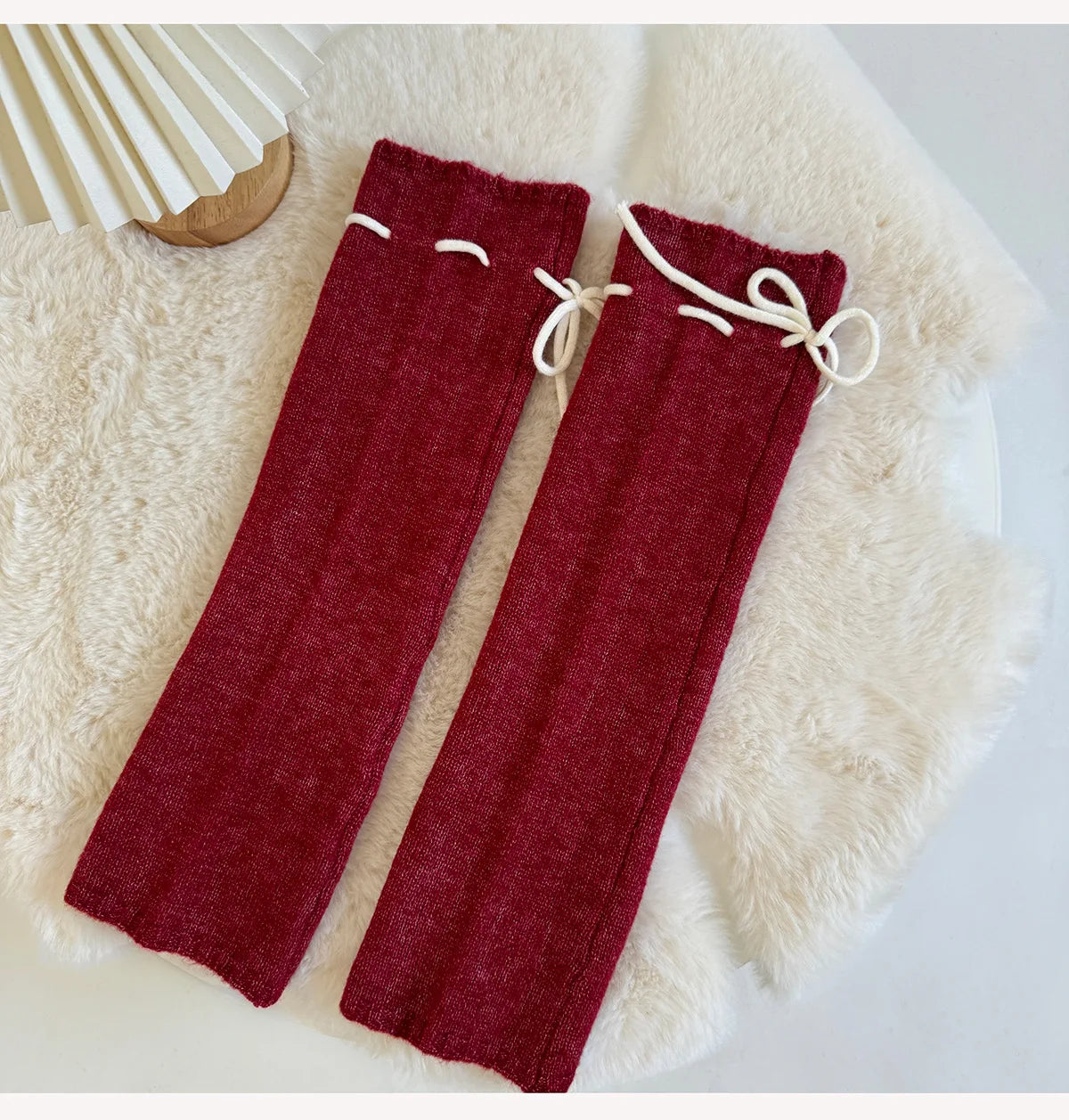 Gothic Bow Vintage Knit Wool Sock