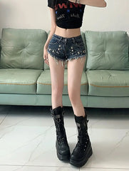 Retro Skinny Denim Shorts