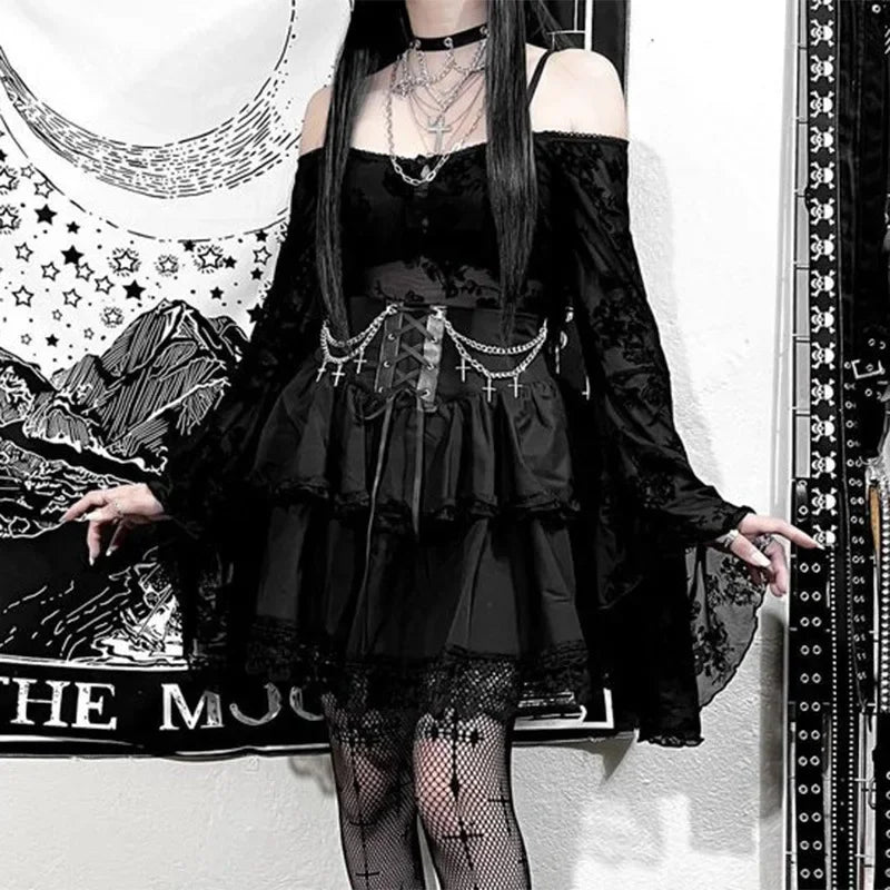Drawstring Ruffle Fairycore Skirt