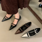 Bailamos Red Elegant Mary Jane Flat Heel Flat