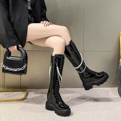 Winter Chunky Platform Punk Gothic Lace Up Boot