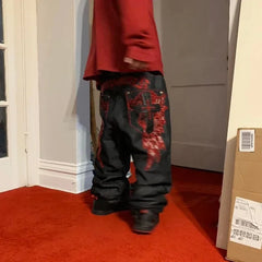 Y2K Gothic Embroidery Mopping Pant